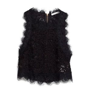 Zara black lace embroidered top